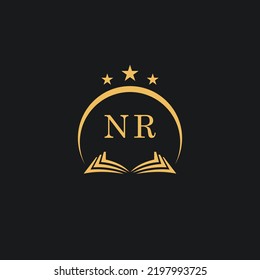 Briefe erste NR Design moderne Anwaltskanzlei und Rechtsanwalt Logo Vektorgrafik