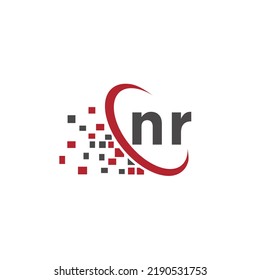 Letters Initial NR Logo Icon Design Elements Vector for technology