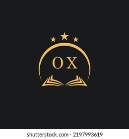 Briefe erste OX Design moderne Anwaltskanzlei und Rechtsanwalt Logo Vektorgrafik