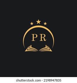 Letters initial PR design modern law firm and lawyer logo vector