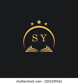 Cartas diseño inicial de SY diseño moderno firma de leyes y logo de abogado vector