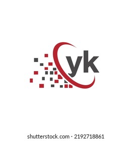 Letters Initial YK Logo Icon Design Elements Vector for technology