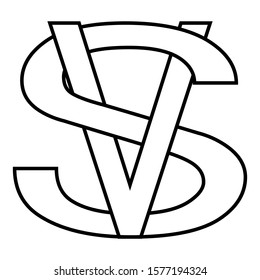 Letters intertwined  vs versus logo, vector logo VS letters for sports fight, competition, versus battle match