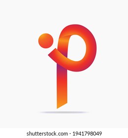 Letters ip logo. modern logo with gradient