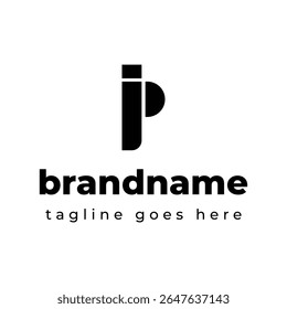 Letras IP Monogram Logo, adequado para qualquer negócio com PI ou iniciais IP