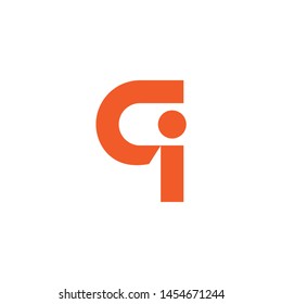letters iq simple geometric logo vector