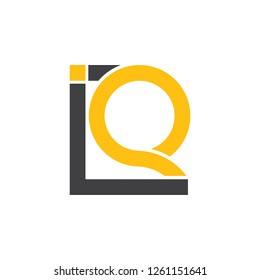 letters iq square geometric logo vector