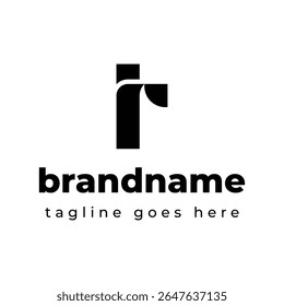 Logotipo del monograma de las letras IR, conveniente para cualquier negocio con las iniciales de RI o del IR