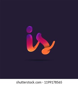 Letters IS, I & S 3D logo, multi colour gradient letters icon vector template.
