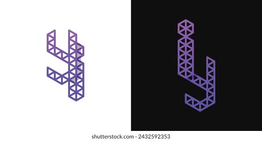 Buchstaben IY und YI Polygon Logo, geeignet für Unternehmen in Verbindung mit Polygon mit IY oder YI Initialen