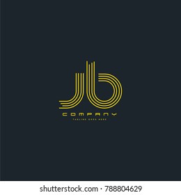 Letters J B joint line logo icon. Stroke letter vector element.