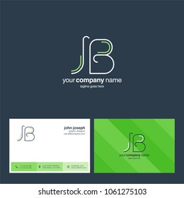 Letters J & B joint logo icon with business card vector template.