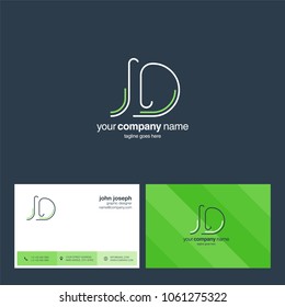 Letters J & D joint logo icon with business card vector template.