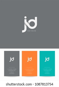 Letters J & D logo, icon with business card vector template.