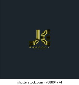 Letters J E joint line logo icon. Stroke letter vector element.