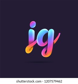 Letters J G, J & G 3D logo, multi colour gradient letters icon vector template.