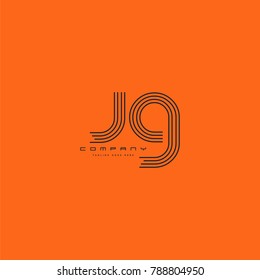 Letters J G joint line logo icon. Stroke letter vector element.