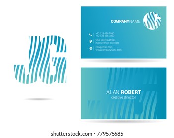 Letters J G Logo icon with Business Card Template Vector.