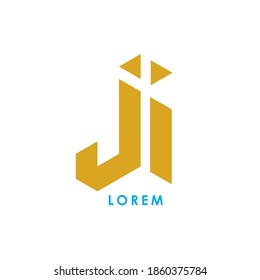 Letters J I, J&I joint logo icon with gold color vector template.