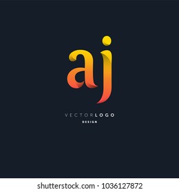 Letters A J joint logo icon vector element.