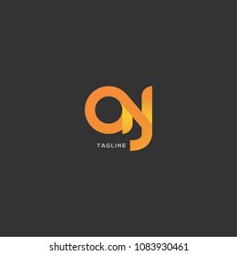 Letters A J, A & J joint logo icon vector template.