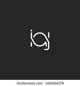 Letters I A J Joint logo icon vector element.