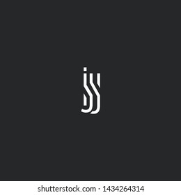 Letters I J J Joint logo icon vector element.