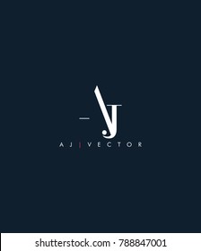 Letters A & J joint logo icon vector element.

