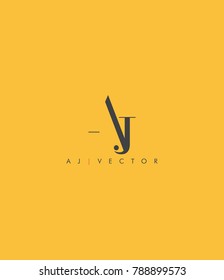 Letters A J joint logo icon vector element.
