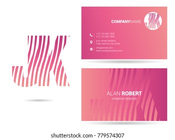 Letters J K Logo icon with Business Card Template Vector.