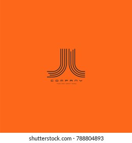 Letters J L joint line logo icon. Stroke letter vector element.