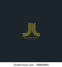 Letters J L joint line logo icon. Stroke letter vector element.