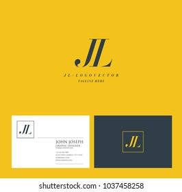 Letters J L, J & L joint logo icon with business card vector template.
