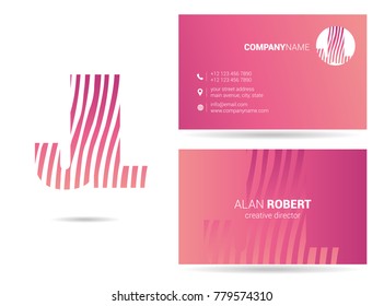 Letters J L Logo icon with Business Card Template Vector.