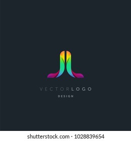 Letters J L, J & L logo, multi colour letters icon vector template.