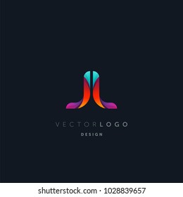 Letters J L, J & L logo, multi colour letters icon vector template.