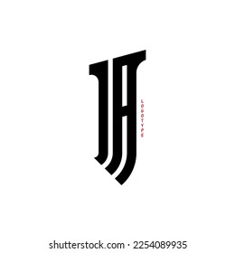 Letras J y A - logotipo. Logo conciso con monograma JA o AJ.