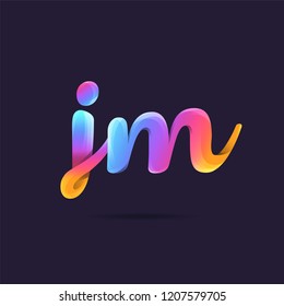 Letters J M, J & M 3D logo, multi colour gradient letters icon vector template.