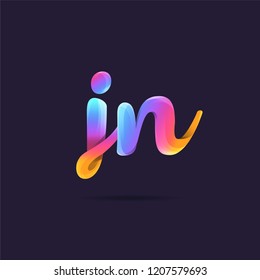 Letters J N, J & N 3D logo, multi colour gradient letters icon vector template.
