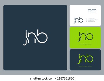 Letters J N B Joint logo icon with business card vector template.
