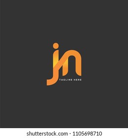 Letters J N joint logo icon vector template.
