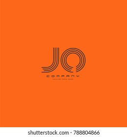 Letters J O joint line logo icon. Stroke letter vector element.