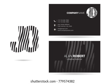 Letters J O Logo icon with Business Card Template Vector.