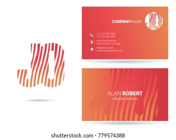 Letters J O Logo icon with Business Card Template Vector.