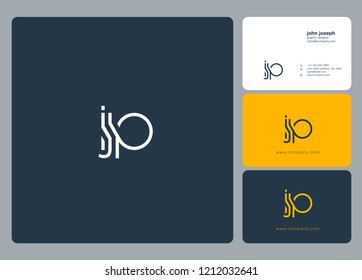 Letters I J P Joint logo icon with business card vector template.
