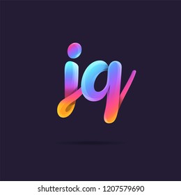 Letters J Q, J & Q 3D logo, multi colour gradient letters icon vector template.