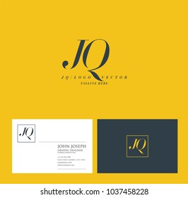 Letters J Q, J & Q joint logo icon with business card vector template.
