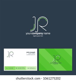 Letters J & R joint logo icon with business card vector template.