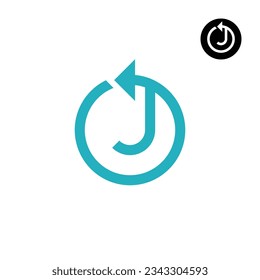 Letters J Reset arrow or any Re- logo design