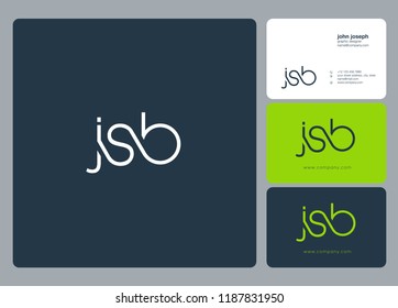 Letters J S B Joint logo icon with business card vector template.

